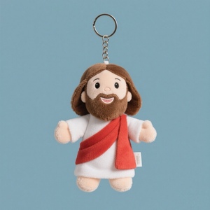 سلسلة مفاتيح مخصصة من القطيفة اليسوسية الكلاسيكية للمسيحي المنقذ شخصية - Product Image 5