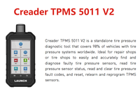 Creader TPMS 511S V2 Outil de diagnostic de service intelligent autonome, activation des capteurs pour 99 % des véhicules compatibles