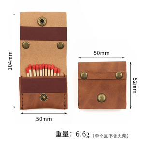 Boîte à allumettes portable en cuir PU imperméable, boîte à allumettes créative et sûre pour la maison, support de rangement simple pour allumettes - Product Image 6