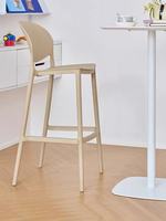 Chaise de bar haut de gamme de luxe léger, tabouret de bar avec dossier en plastique, empilable, style moderne, pour usage domestique et commercial, tabouret haut pour salle d'attente