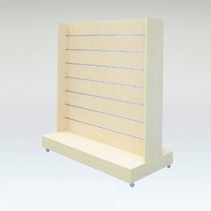 <strong>4</strong>-<strong>way</strong> Modern Eco-Friendly MDF Wood Slatwall <strong>Display</strong> Stand Floor <strong>Standing</strong> Retail <strong>Rack</strong> for Indoor Use - Product Image 1