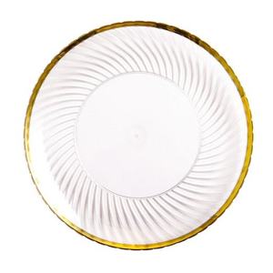 Assiette de fête ronde <span class=keywords><strong>originale</strong></span> en or pour table de mariage, assiettes en plastique pour chargeur de mariage - Product Image 2