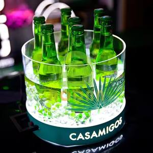 Large capacity LED Illuminated Ice Bucket Energy Efficient LED Ice Bucket Cooler for Bottle Chilling Commercial <b>Bar</b> <b>Accessory</b> - Product Image 1