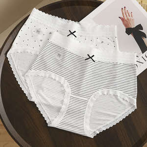 Culottes confortables pour femmes, taille haute, respirantes, douces, en tricot, avec dentelle à petites fleurs, grandes tailles, 3XL, pour femmes rondes - Product Image 5