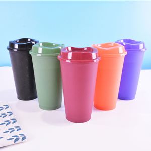 Vaso Personalizado Ecológico que Cambia de Color, 16 oz, Taza de Viaje para Café Frío o Caliente, Reutilizable, de Plástico, con Logotipo Personalizado - Product Image 3