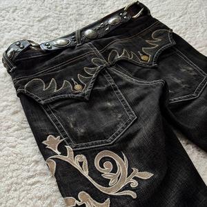 Pantalon en <span class=keywords><strong>jean</strong></span> pour homme, style gothique, évasé, déchiré, coupe cloche, streetwear, personnalisable, Pantalon Homme <span class=keywords><strong>Jean</strong></span> - Product Image 2