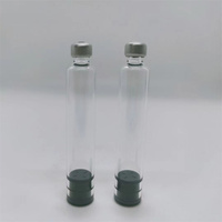Duihao - Cartucho de Vidrio Cilíndrico Desechable Transparente y Estéril de 3 ml con Tapa de Aluminio y Tapón de Goma para el Cuidado de la Piel, Disponible en Stock