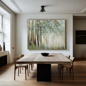 Peinture texturée d'art contemporain sur toile, Forêt enchantée, Décoration murale inspirée de la nature sereine pour la maison et la galerie - Product Image 2