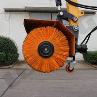Perceuse de sol Mini Excavateur Skid Steer Loader Brosse Rotative Balai Trottoir Chasse-Neige Balayeuse À Vendre