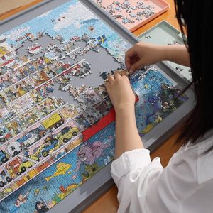 Plateau de <span class=keywords><strong>puzzle</strong></span> rotatif avec tiroirs et couvercle, <span class=keywords><strong>table</strong></span> de <span class=keywords><strong>puzzle</strong></span> tournante pour adultes, Lazy Susan améliorée, plastique ABS léger - Product Image 5