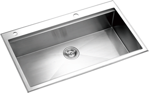 Standard Single Bowl Topmount 304 Stainless Steel <b>Kitchen</b> <b>Sink</b> with Sound Guard — Drop-In Installation, OEM Factory Direct - Product Image 3