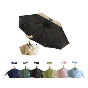 Multi Colors 3 Folding Uv Protection <b>Windproof</b> Business Automatic <b>Umbrella</b> With Wooden Handle - Product Image 1