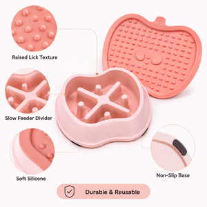 ชามอาหารสุนัขแบบ 2 in 1 ทำจากซิลิโคน ช่วยให้กินช้าลง พร้อมแผ่นรองเลียกันลื่น ป้องกันการสำลัก  รับทำโลโก้ตามสั่ง - Product Image 5