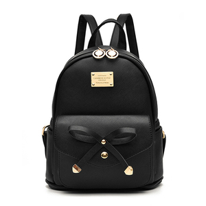0901 Five Color Wholesale Custom Fashion Outdoor Mini <strong>Small</strong> Zippers Stylish Cute Travel PU <strong>Leather</strong> Black Women <strong>Backpack</strong> - Product Image 1