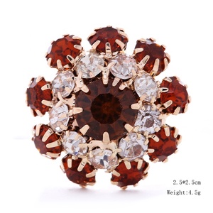 Elegante <span class=keywords><strong>oro</strong></span> plata rojo azul negro marrón seta 21mm botón aleación Rhinestone Metal <span class=keywords><strong>flor</strong></span> botón - Product Image 5