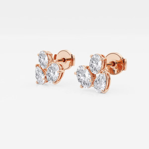 Elegantes Pendientes de Diamantes Cultivados en Laboratorio con Mosaico Ovalado y en Forma de Pera de 1 ¾ Quilates, con un Brillo Radiante, Joyería de Lujo Ética - Product Image 2