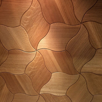 Parquet en bois à motif de feuilles personnalisé avec design incurvé, parquet en teck en forme de feuille de lotus, parquet irrégulier