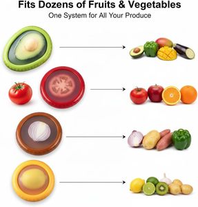 Reusable Plastic Storage <b>Containers</b> for Fresh Avocado Onion Tomato Lemon Injection Techniques for Kitchen <b>Refrigerator</b> Use - Product Image 5