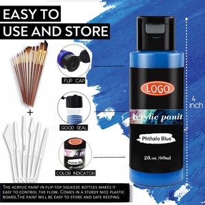 Juego de pintura acrílica de 24 <span class=keywords><strong>colores</strong></span> 2 floz 60ml botellas, no tóxico 24 <span class=keywords><strong>colores</strong></span> pintura acrílica <span class=keywords><strong>para</strong></span> niños adultos artistas lienzo artesanías <span class=keywords><strong>madera</strong></span> - Product Image 4