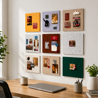 Tableau d'affichage mural carré en feutre coloré réutilisable, design artistique moderne, pour transformation murale blanche, fond photo, autocollant mural 30x30cm