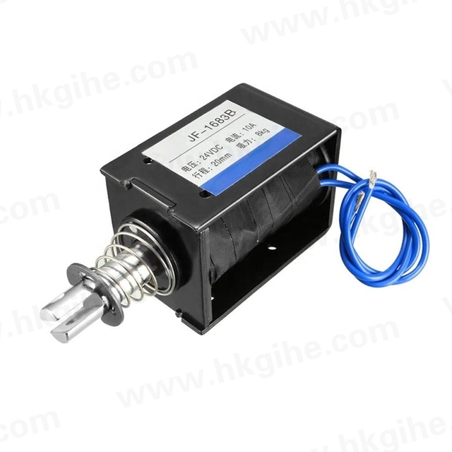 hot sell JF-1683B DC 12V 24V 10A 80N Push Pull Type Electromagnet 20mm Stroke Open Frame Solenoid Linear Motion