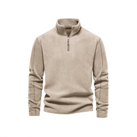 Blouson Bomber Homme Automne Hiver Nouveau Modèle Slim Col Montant Demi-Zip Manches Longues Respirant Extérieur Polaire Transfrontalier