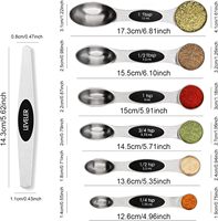 Ensemble de cuillères doseuses magnétiques en acier inoxydable avec niveleur, cuillères à mesurer empilables en métal pour la pâtisserie et la cuisine