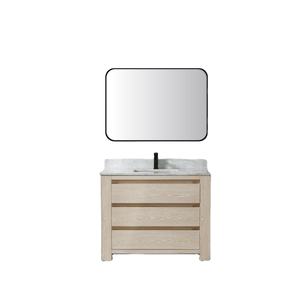 Bathroom Vanity Made In Vietnam Modern <b>Retro</b> Style Minimalist Dusty Oak Bathroom Vanity - Product Image 1