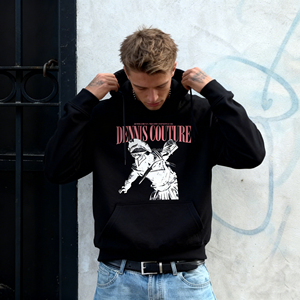 Sudadera con Capucha Corta de Felpa Francesa para <span class=keywords><strong>Hombre</strong></span>, Estilo Casual, de Alta Calidad, Negra, Personalizada, Unisex, con Efecto Desgastado - Product Image 4