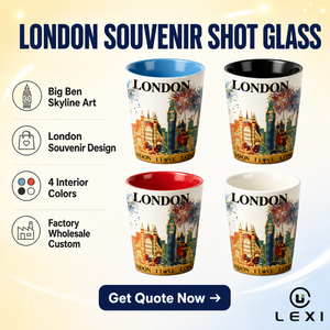 Mug en céramique souvenir de <span class=keywords><strong>Londres</strong></span> avec impression Big Ben, London Eye, bus rouge à deux étages et silhouette de <span class=keywords><strong>la</strong></span> ville, et set de sous-verres « I Love London » - Product Image 1