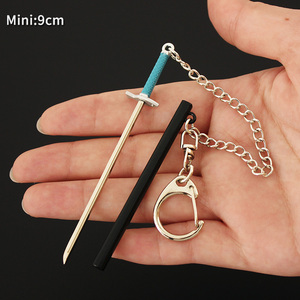 9cm Metal Mini tamaño <span class=keywords><strong>Charlotte</strong></span> Aardman pez blanco Metal juguete llavero una pieza espada llavero con funda - Product Image 5