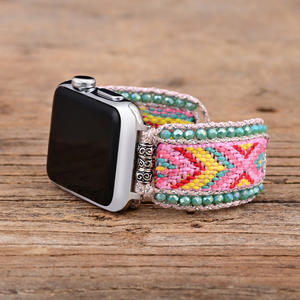Diseño creativo Nylon tejido <span class=keywords><strong>iwatch</strong></span> Samsung/FitbitSmart Watch Band BOHO Crystal pulsera de una sola capa reloj inteligente al por mayor - Product Image 3