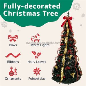 Árbol de Navidad Artificial Preiluminado y Predecorado de Alta Calidad de 6 Pies, Fácil de Montar, Plegable y Desplegable con Luces - Product Image 4