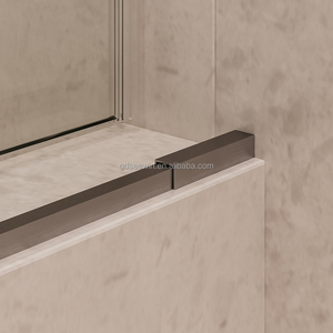 Puerta de Ducha de Vidrio, Doble Corredera, Semi-Frameless, Retráctil, Negro Mate, 56-60 Pulgadas de Ancho x 72 Pulgadas de Alto, Vidrio Templado de 6 mm, Diseño Moderno - Product Image 3
