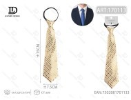 Cravatta con Paillettes Caravats 7,5cm*35cm Oro Chiaro per Abbigliamento Formale con Cinturino Regolabile - Product Image 1