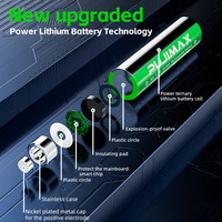 PUJIMAX Chargeur de port portable de type C Chargeur de batterie universel avec 4 piles AA et 4 piles Li-ion rechargeables AAA