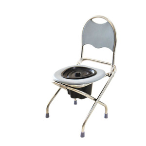 Kang Yuanxiang <b>Folding</b> Toilet Seat Stainless Steel Portable Adult <b>Commode</b> Chair For Elderly And Disabled Patients - Product Image 1