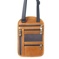 Crazy Horse pemegang paspor kulit asli, dompet sampul paspor pemblokir Rfid, dompet leher, kantong perjalanan