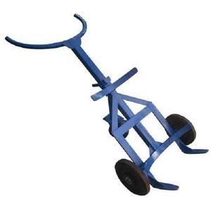 Carretilla Manual Profesional Azul para Manipulación de Barriles Industriales con Mango Ergonómico y Sistema de Ruedas Grandes de Goma - Product Image 1