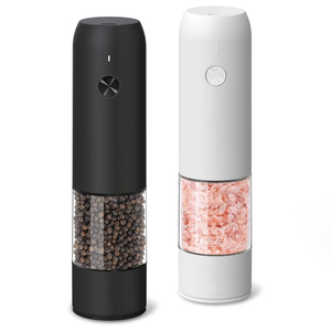 Moulin à poivre rechargeable USB en gros avec lumière LED, ensemble moulin à sel et à poivre réglable, moulin à épices électrique pour la maison - Product Image 1