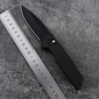 Couteau pliant Bochen, manche en plastique, lame en acier 3cr13, pour le camping, la randonnée et la chasse, entièrement noir, style cool
