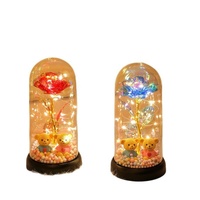 Lampe de nuit moderne en acrylique en forme de rose avec batterie intégrée - Décoration lumineuse d'ambiance pour les cadeaux d'anniversaire et de la Saint-Valentin