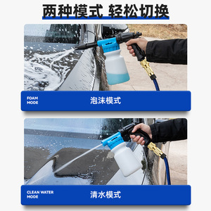 Car Wash Foam <b>Sprayer</b> Handheld Manual Foaming Gun 5 Gear Adjustable Blue Plastic Multi Functional For Vehicle Cleaning - Product Image 5