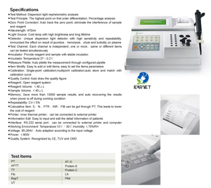 EUR VET Analyseur professionnel de la <span class=keywords><strong>coagulation</strong></span> sanguine coagulomètres médicaux Equipement vétérinaire - Product Image 6