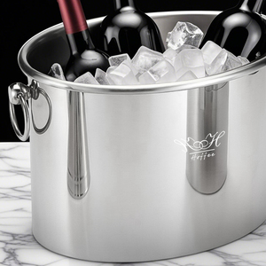 Tùy Chỉnh 9L Kim Loại Đồ Uống Rượu Sâm Banh Rượu Bia Mát Bồn Tắm Chủ Sở Hữu Băng <span class=keywords><strong>Bin</strong></span> Cho Đám Cưới Ktv Đảng Thép Không Gỉ Lớn Xô Đá - Product Image 1