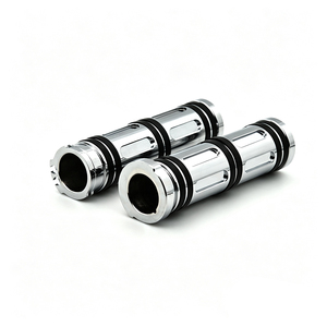 Empuñaduras de bambú CNC de 25 mm para motocicleta Harley Touring 883 1200 X48, cubiertas de manillar en negro cromado. - Product Image 3