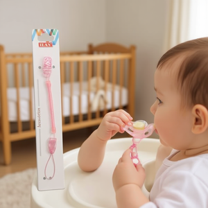 Cordón para chupete Ilan, modelo Spring, color rosa, 20 cm, accesorio para alimentación de bebés - Product Image 2