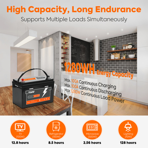 PowMr Batería recargable de iones de litio de 100AH 12,8 V <span class=keywords><strong>Serie</strong></span> de soporte <span class=keywords><strong>y</strong></span> batería paralela LiFePO4 - Product Image 4