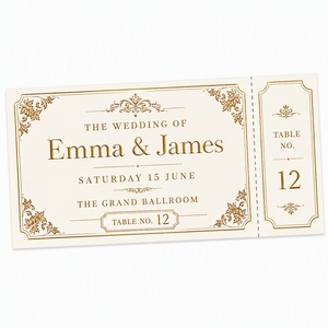 Tarjeta de Entrada para Cena de Gala en Papel Kraft Personalizada, Impresión en Lámina Plateada, Borde Decorativo en Lámina, Logotipo Personalizado, Diseño, Muestra y Prueba Gratuitas - Product Image 1