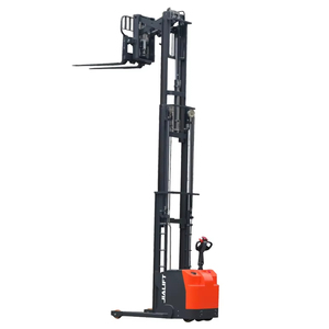 Apilador Eléctrico de Tijera de 1.5 Toneladas, Apilador de Palets con Mástil de Tres Etapas, Batería de Plomo-Ácido, Desplazador Lateral Hidráulico, Alta Capacidad - Product Image 2